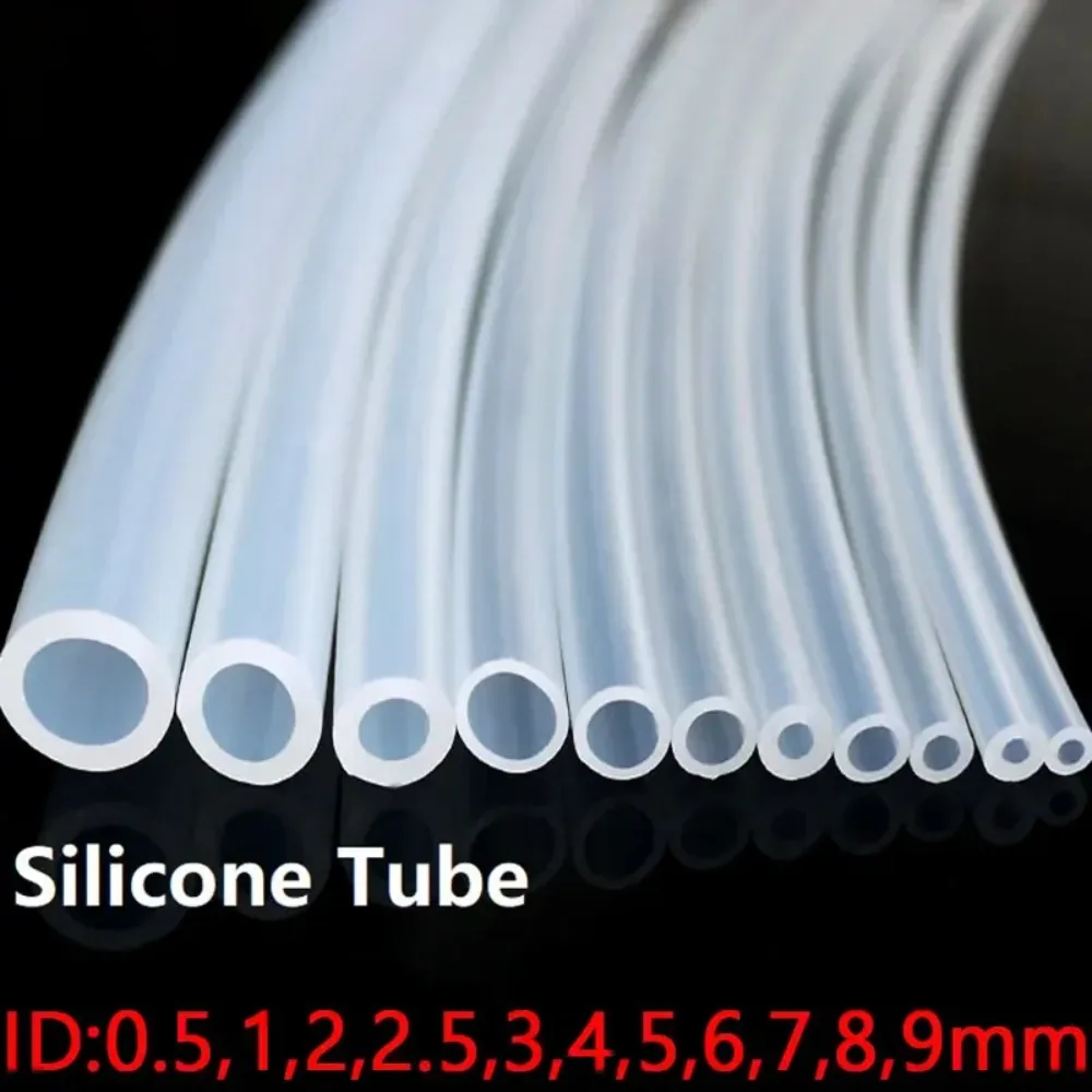 Food Grade Transparent Silicone Rubber Hose ID1 2 3 4 5 6 7 8 9 10mm OD Flexible Nontoxic Silicone Tube Clear soft 1 meter