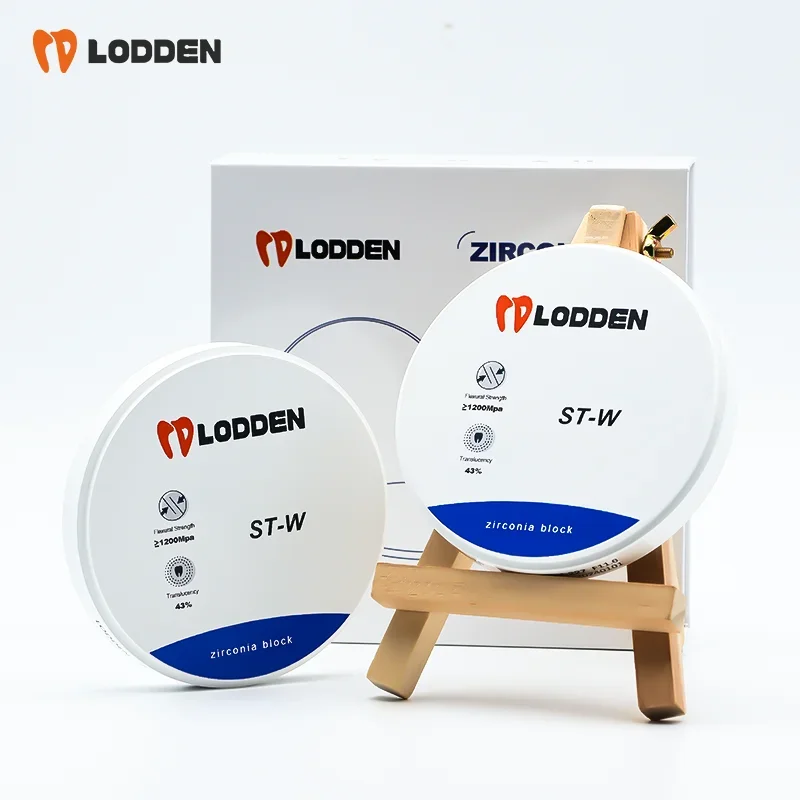 

Lodden ST-White Dental Zirconia Block For 98mm CAD CAM Open System Transparency 37% High Strength 1300 Mpa