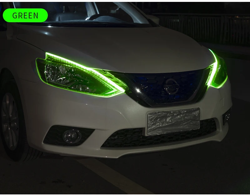 App-gesteuertes DRL Auto-Tagfahrlicht mit Blinker RGB Scan Start Flexibler Symphony Flow LED-Scheinwerferstreifen 12V – Detail 18