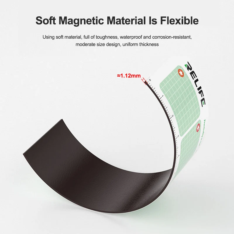 RELIFE RL-091 Magnetic Absorption Screws Storage Pad for Mobile Phone Repair Dual-use Measuring Ruler Screws Collection Mat