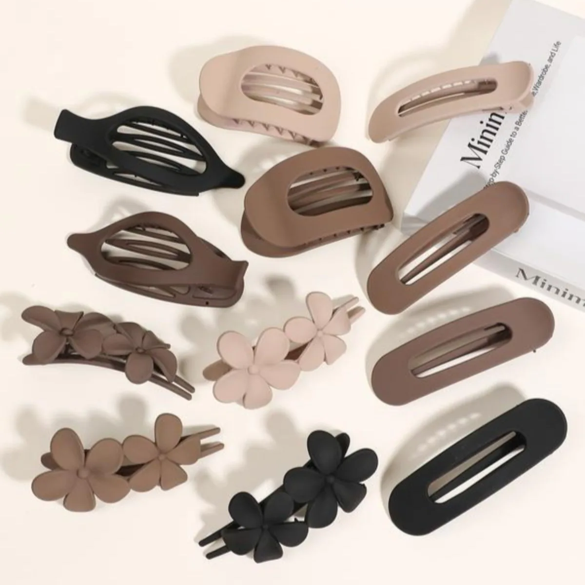 

12pcs Duckbill Clip Female Back Head Hairpin Shark Clip Flat Oval Duck Clip Princess Hair Grasp Hairpin Women Flat Clip