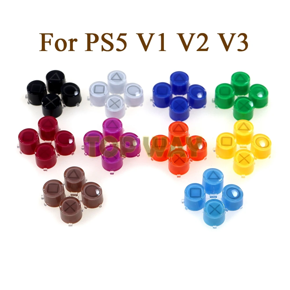 50sets Replacement For PS5 Handle Crystal ABXY Buttons Keys For PlayStation 5 PS5 V1 V2 V3 Controller