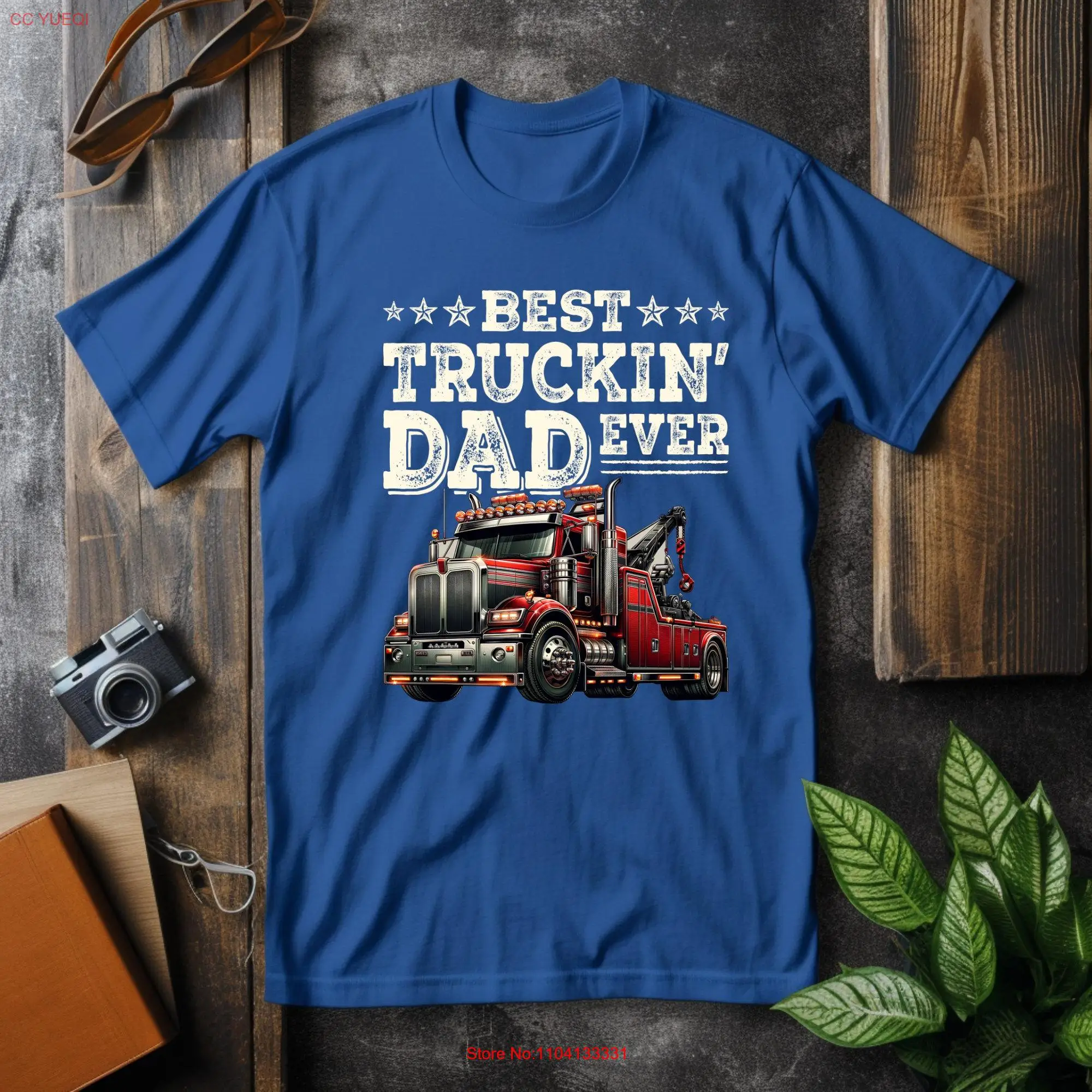 

Best Truckin Dad T Shirt New Daddy Father's Day for Him Present long or short sleeves