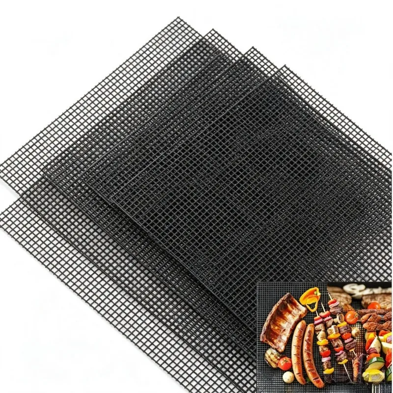 Grill Mesh Mat Set of 5, Reusable BBQ Heavy Duty Barbecue Grilling Accessories for Outdoor Works on Gas, Charcoal, Pellet Grill