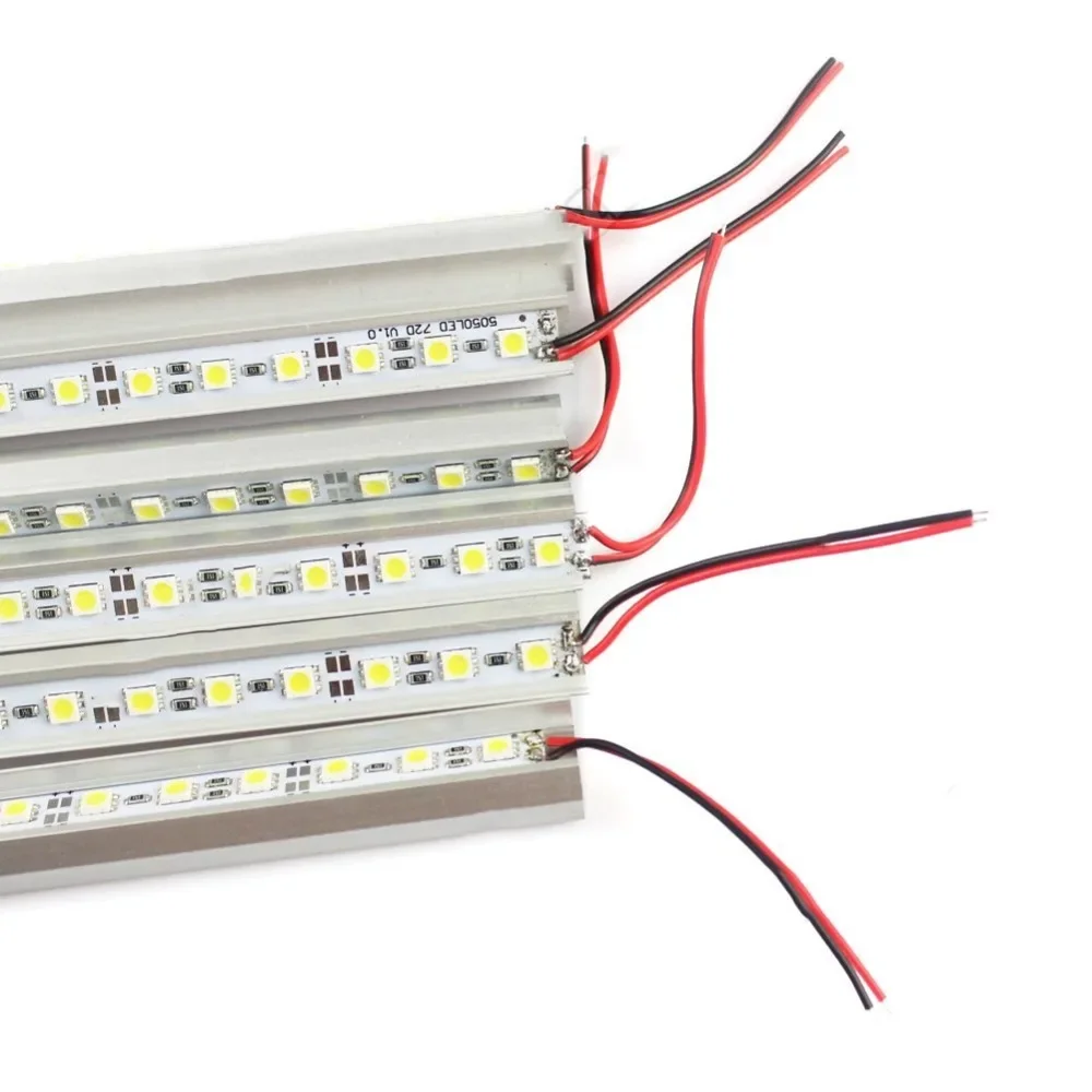 

U-образный паз, алюминиевый светильник для шкафа, 5050 SMD, Жесткая светодиодная лента, 0,5 м, 36 светодиодный Дов s с алюминиевым профилем, U-образный корпус, светодиодный барный светильник