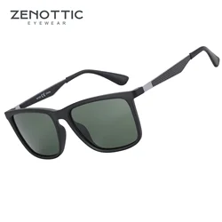 ZENOTTIC Rectangle Polarized Sunglasses for Men Ultralight Carbon Fiber Frame UV400 Protection Classic Square Sun Glasses