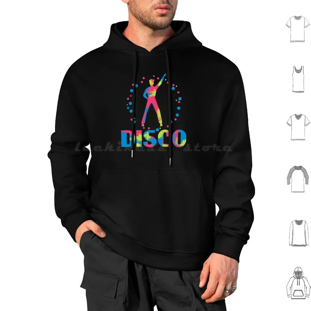 Neon 70s Disco Dance Party Hoodie cotton Long Sleeve 70s Disco Costume Silent Silent Party Silent Disco Silent Disco