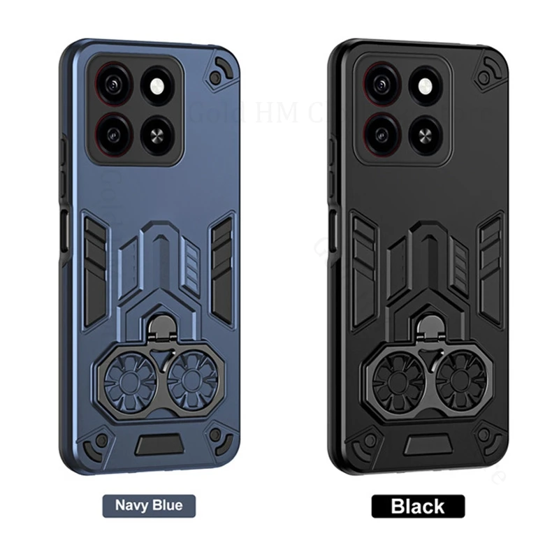 

Metal Ring Holder Heavy Duty Kickstand Case For ZTE A35 Military Armor Shockproof Cover For ZTE A55 Hybrid PC Rugged Stand Cover