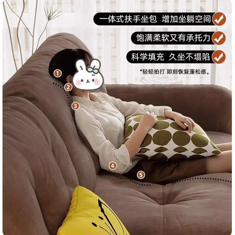 Sofa materiałowa w stylu retro do małego mieszkania, dwufunkcyjna, z miejscem do przechowywania, odporna na zadrapania kotów, prosta, nowość 2025.