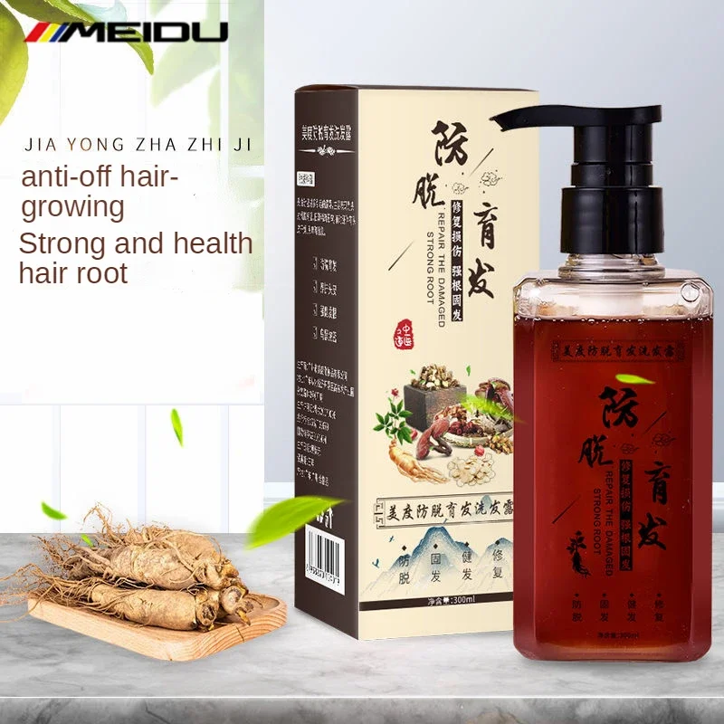 300ml Anti Hair Loss Ginseng Shampoo Professional Regrowth Treatment Thickener Thinning Hair Polygonum Hair Growth Liquid