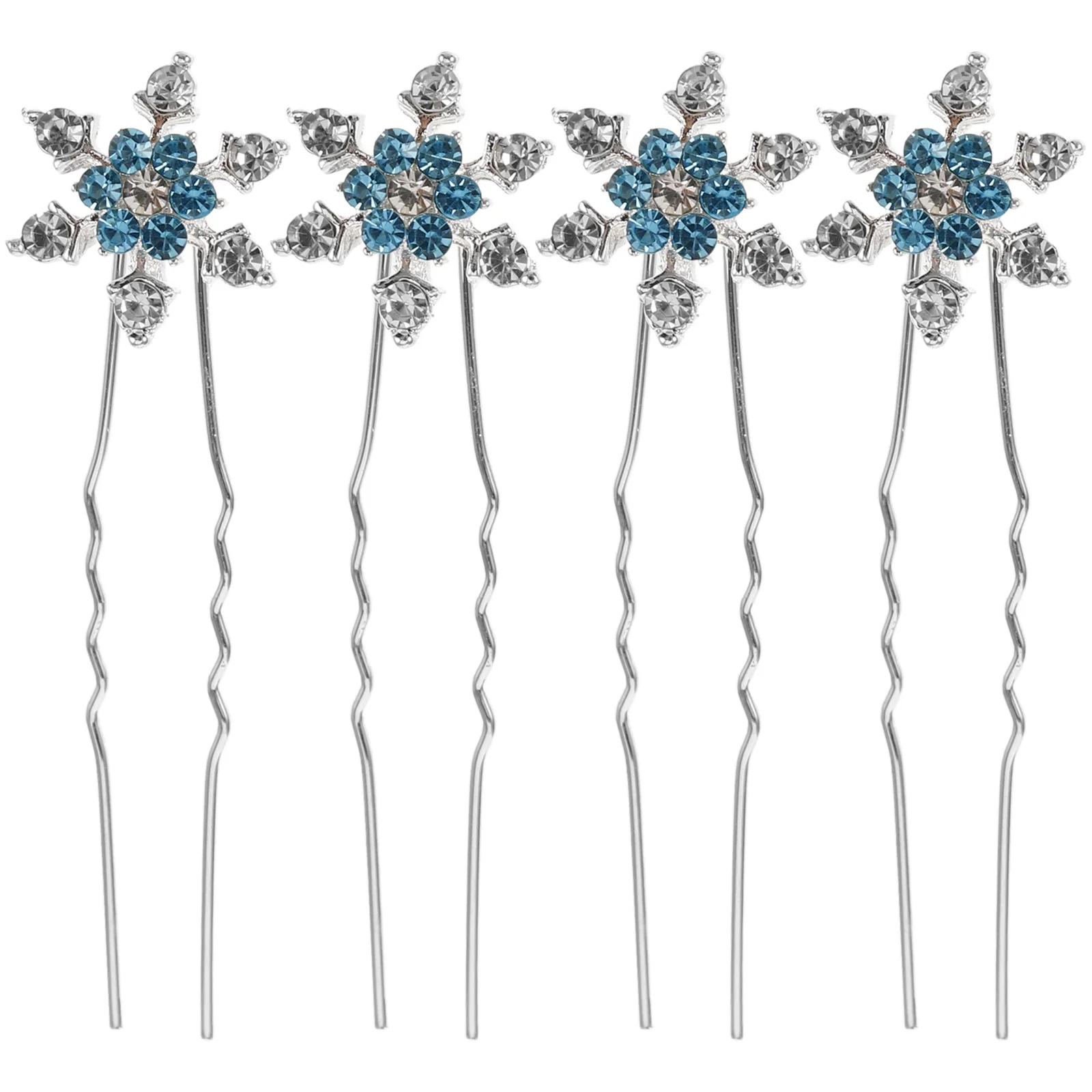 12 Pcs Stylish Headwear Bride Hairpin Fashionable Headdress Wedding Accessories for Women Snowflake Design