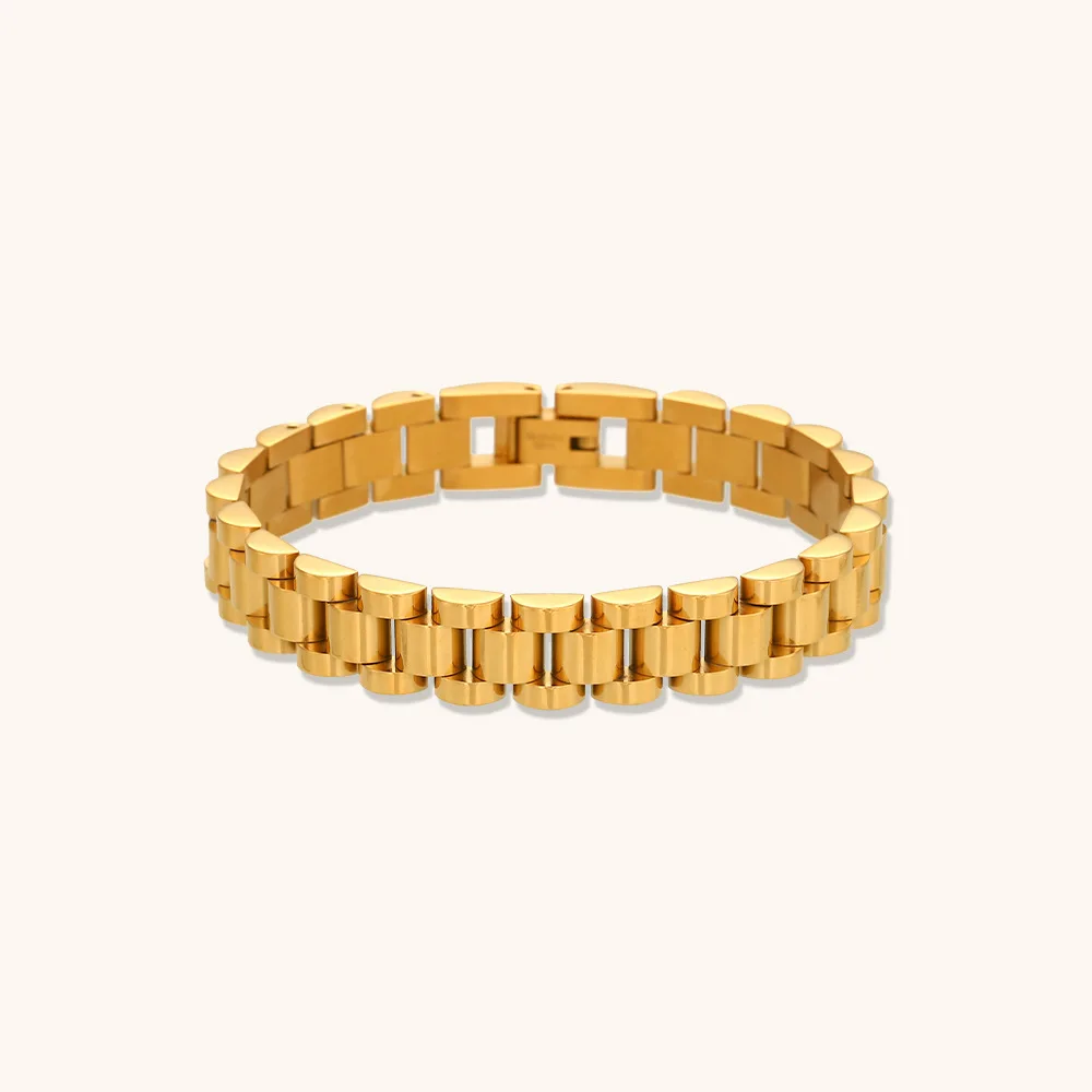 INS Edelstahl-Uhrenarmband 10mm Silberfarben Titanstahl Herrenarmband Hip-Hop Mode Schmuck Accessoires – Detail 6