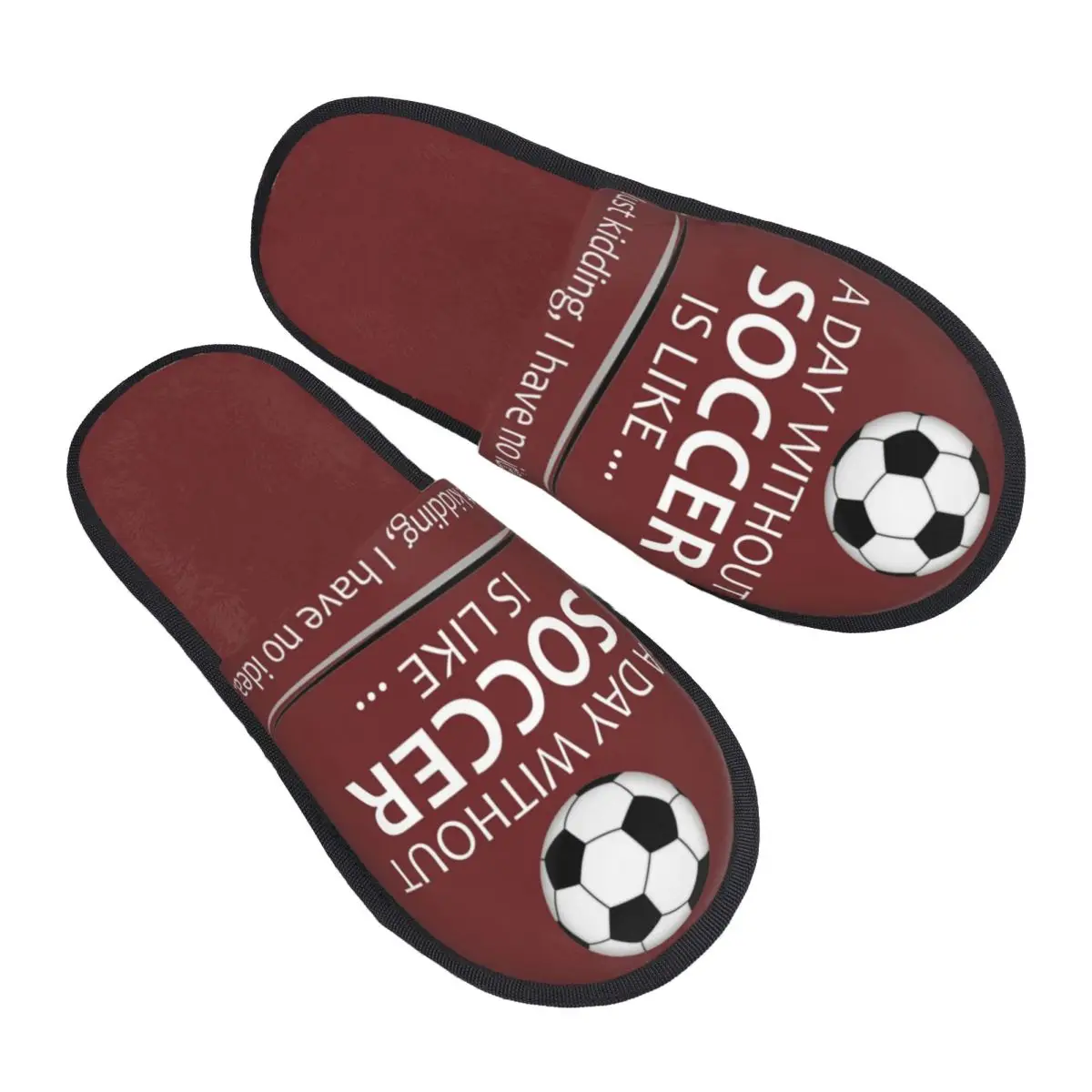 Custom Football Soccer Soft Memory Foam House Slippers Women Comfy Warm Anti-skid Sole Slipper