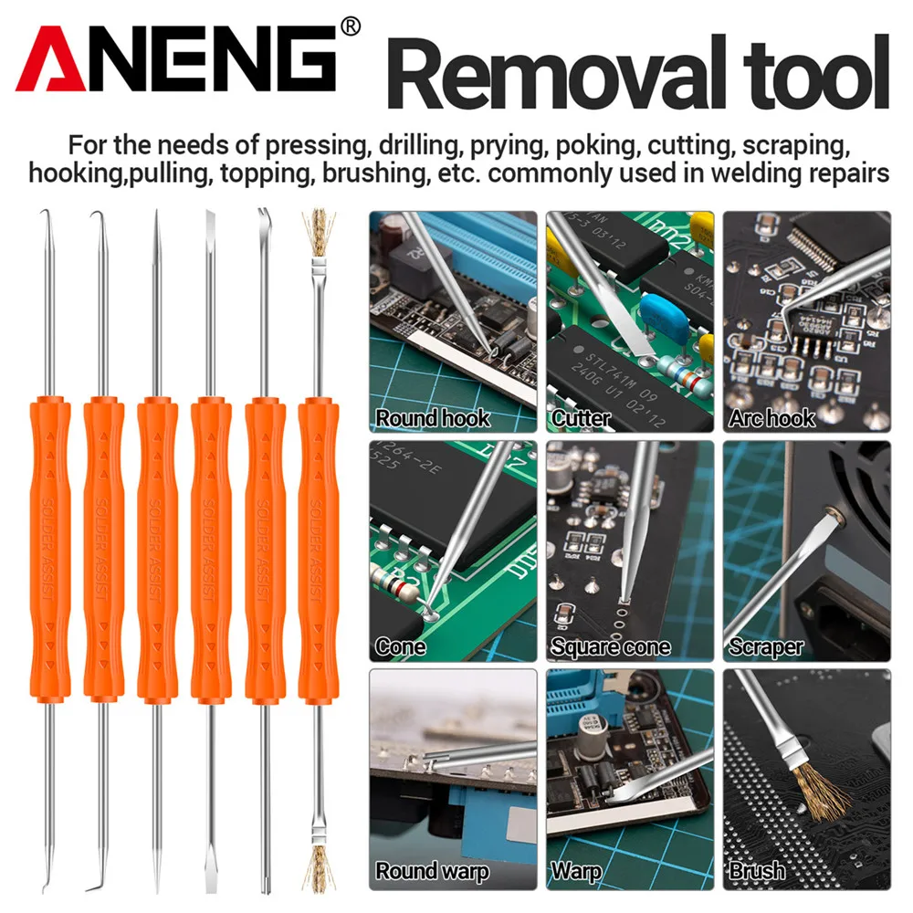 ANENG SL501 Eectrie Soldering iron Stainless Steel Pipe Sleeve Soldering Iron Weld Copper Tip with Wooden Handle Home Tool