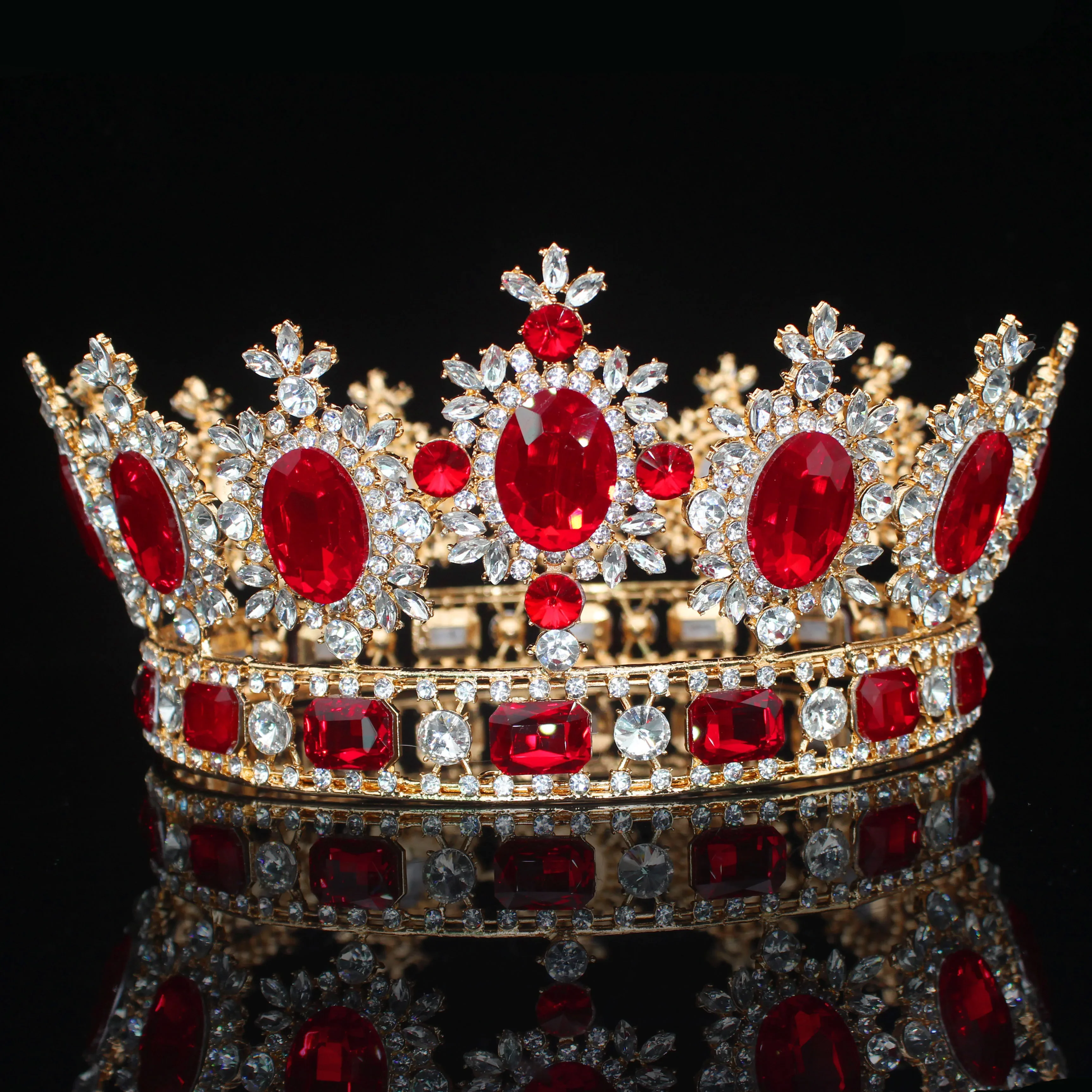 

Full Crystal Queen Tiaras and Crowns Wedding Bridal Hair Jewelry Accessories For Women Pageant Diadem Bride Hair Ornaments