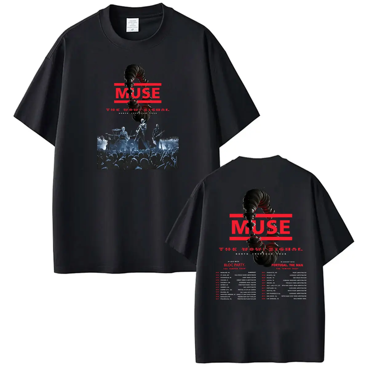 Muse Band The Wow! Signal North American Tour 2026 T Shirts Men's Rock Clothing Short Sleeve T-shirt Hip Hop Gothic Fashion Tees