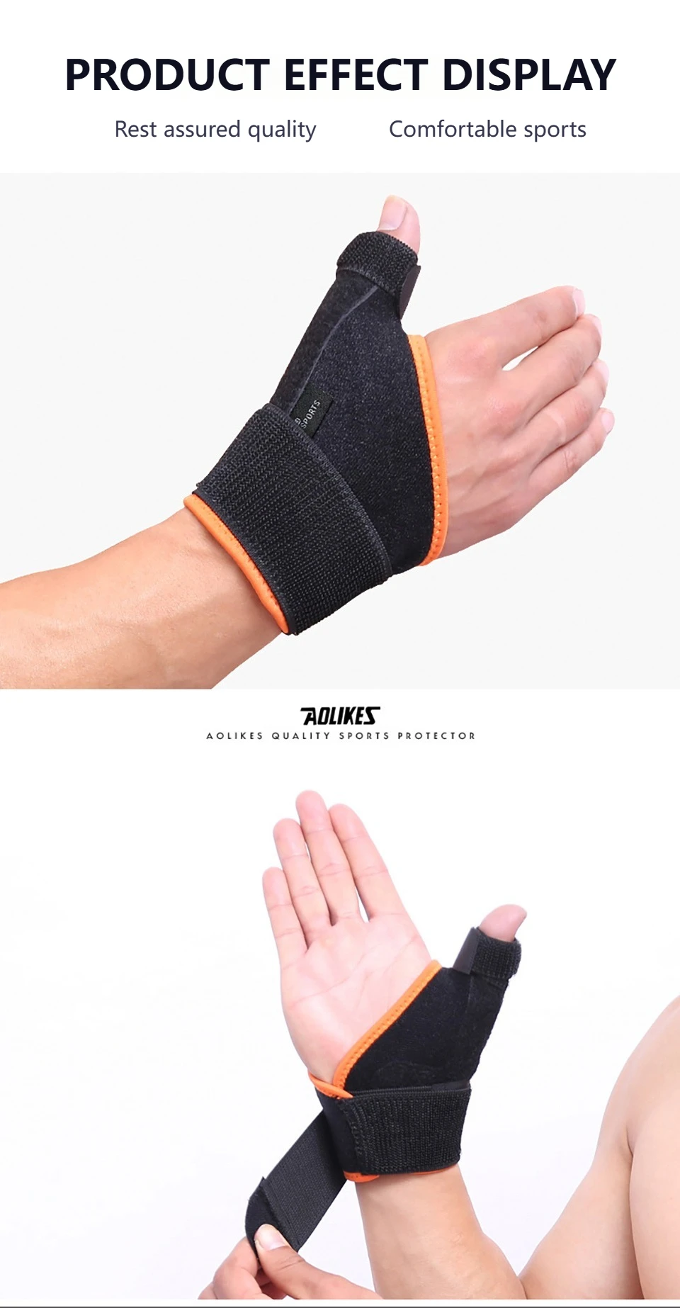 Aolikes 1 Stück Handgelenks tütze Daumens tütze, Handgelenks tütze Daumen Spica Schiene, Handgelenk/Hände/Daumen Stabilisator gegen Verstauchungen, Arthritis – Detail 10