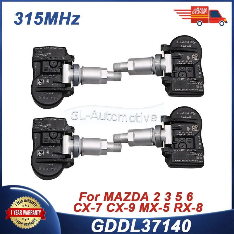 

1/4PCS 315MHZ GDDL37140 BBM237140B TPMS Tire Pressure Monitoring Sensor For Mazda 3 2 5 6 CX-7 CX-9 MX-5 RX-8