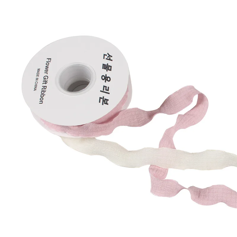 Nastro in poliestere stropicciato, fiocco per Bouquet, corda per rilegatura, confezione regalo, borsa floreale, filigrana, decorazioni natalizie, 2.5cm * 10 yarde