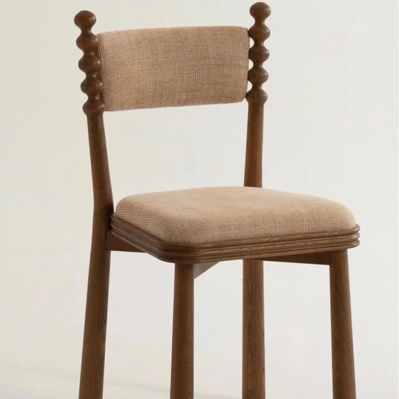 

Обеденный стул из цельного дерева в стиле ретро, домашняя маленькая квартира, удобный стул для макияжа из ясеня, спинка для учебы, одиночный стул