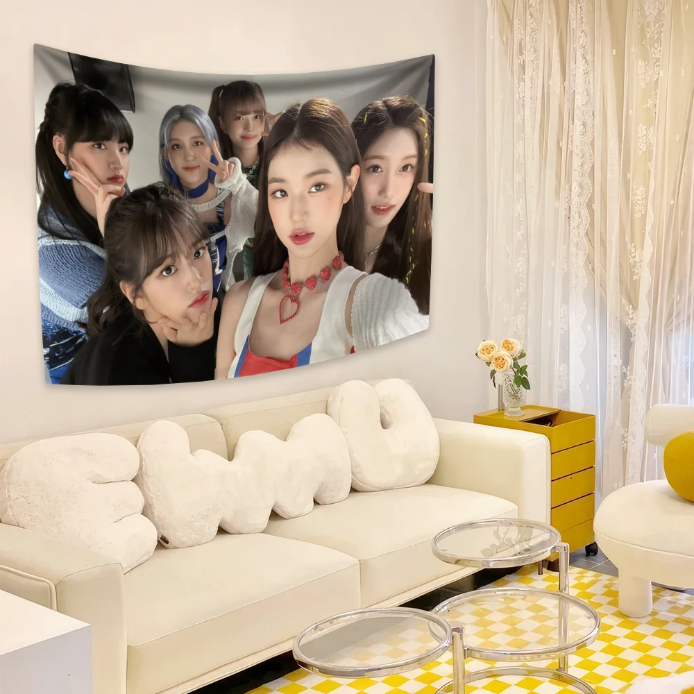 XxDeco KPOP IVE arazzo ragazza gruppo stampato grande tessuto casa festa sfondo panno appeso a parete dormitorio camera da letto Decor