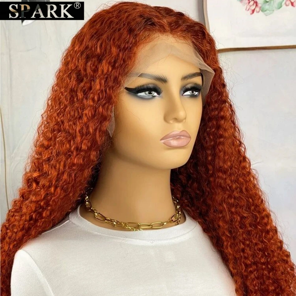 

Ginger Orange Deep Wave 13x4 HD Lace Frontal Wigs Curly 100% Human Hair Wig Pre Plucked Factory Price 180% Density 26/28/30 Inch