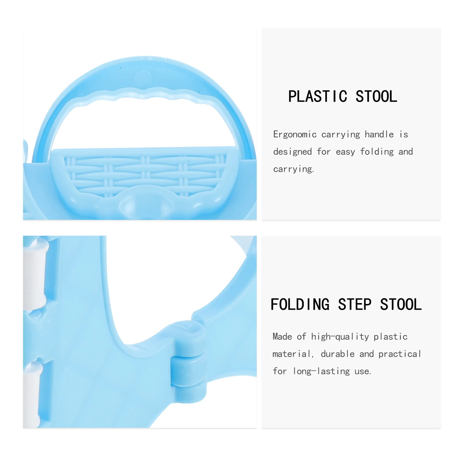 

Portable Folding Stool High Quality Plastic Ergonomic Handle Easy Carry Indoor Outdoor Use Strong Load Bearing