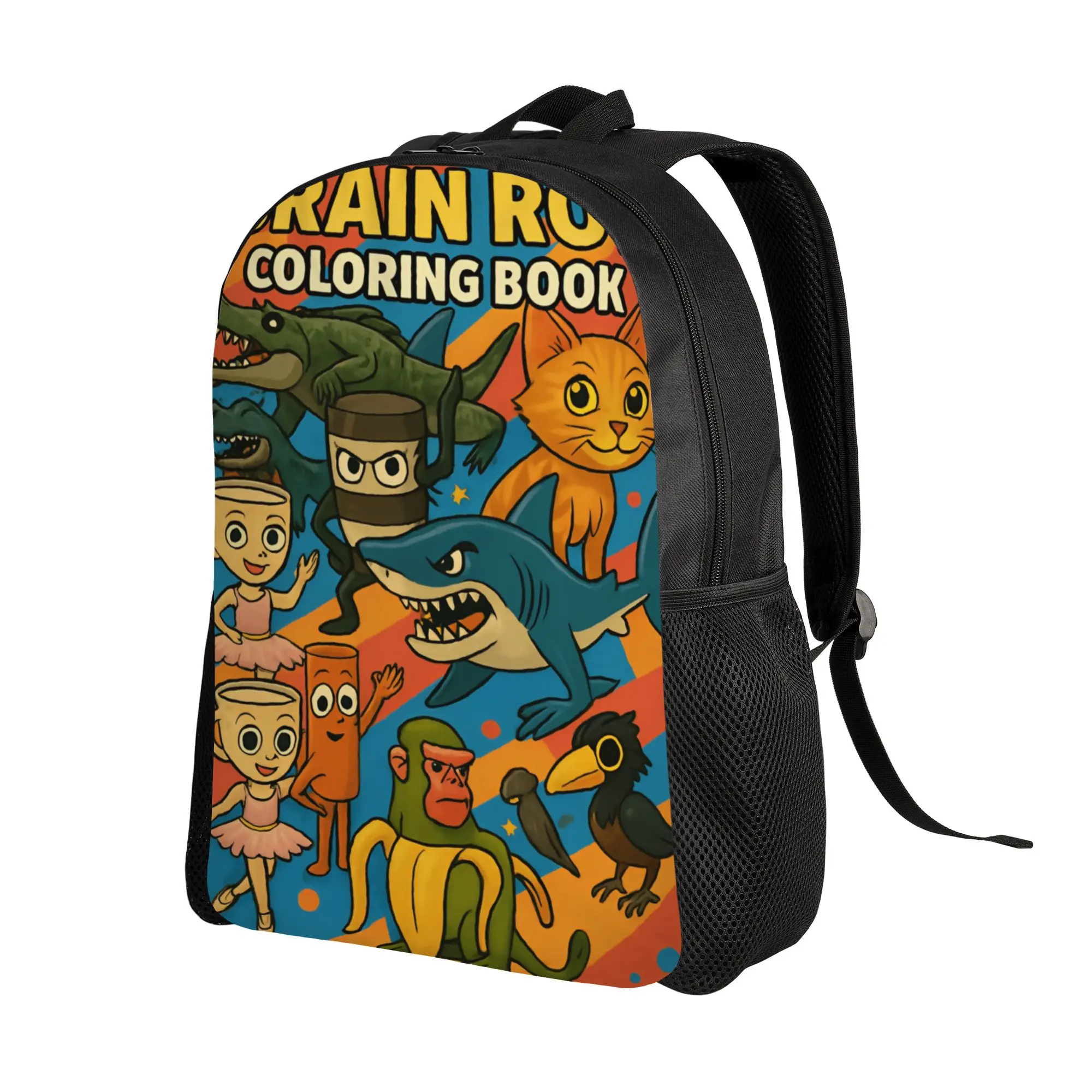 Funny Brainrot Backpack  University Backpacks Male Designer Big High School Bags Elegant Rucksack
