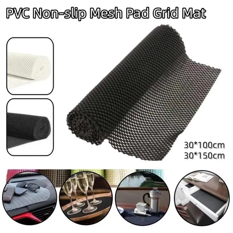 PVC Non Slip Mesh Grid Mat With Strong Anti Skid Grip And Cuttable Size Perfect For Car Dashboard Kitchen Shelves Drawer