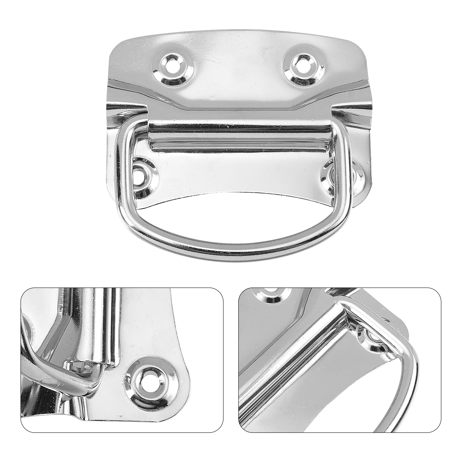 

2 Pcs Stainless Steel Toolbox Pull Handle Foldable Cabinet Drawer Flight Case Knob Heavy Duty Non Rust Hardware