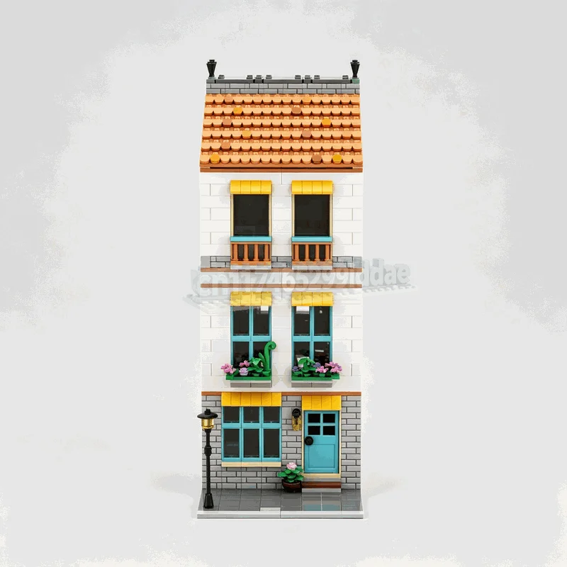 1501PCS Compact Multi-Story City Villa MOC Model DIY Assembled Building Bricks Urban Town Building Green Plant Decor Toy Gifts
