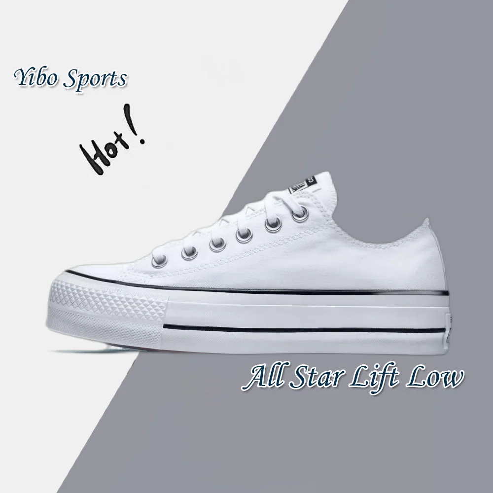 Converse White All Star Lift Women's Low Top Canvas Shoes Lightweight Height Increasing Wearable Casual Shoes