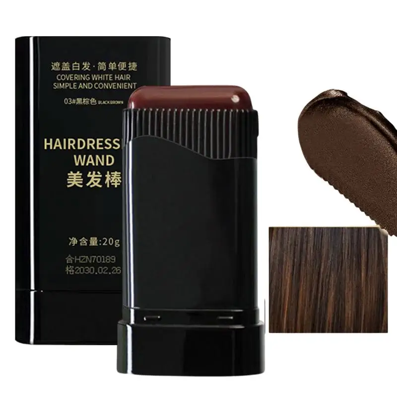 Black Brown Hair Dye Pen  One-time Temporary Hair Dyeing Stick  Cover Grey White Hair Fill in Hairs Coloring Styling Makeup Tool