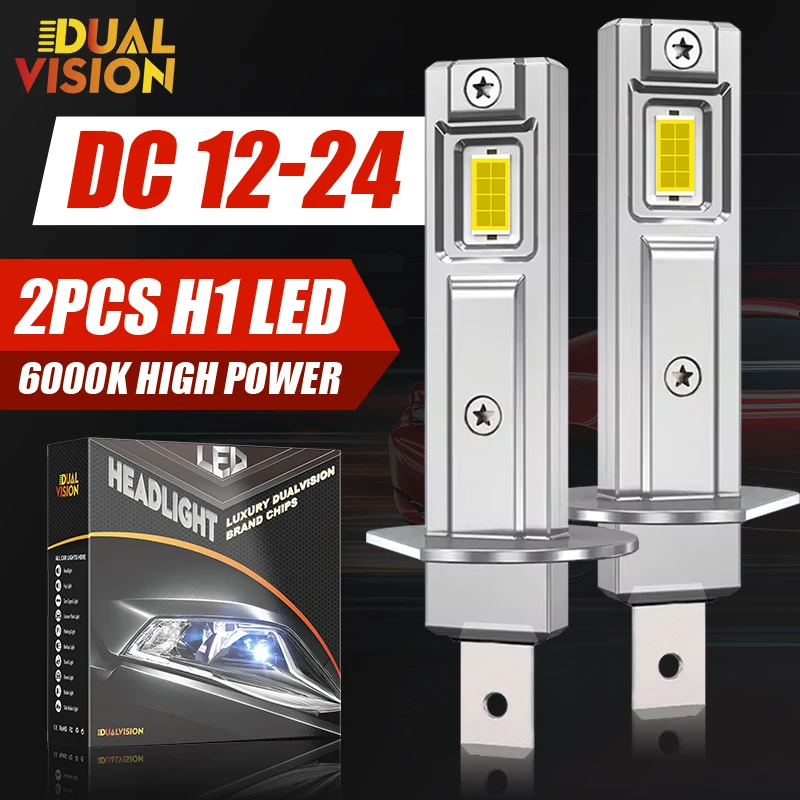 12V 24V H1 bombillas de faros LED Mini CSP para faros de coche sin ventilador H1 LED faros antiniebla de diodo automático DRL 6000K lámpara de automóvil Plug & Play