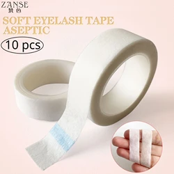 10 Rolls Eyelash Tape Wholesale 4.5M Eyelash Extension Paper Tape Breathable Non-woven Cloth Adhesive Patches Under Eye Pad