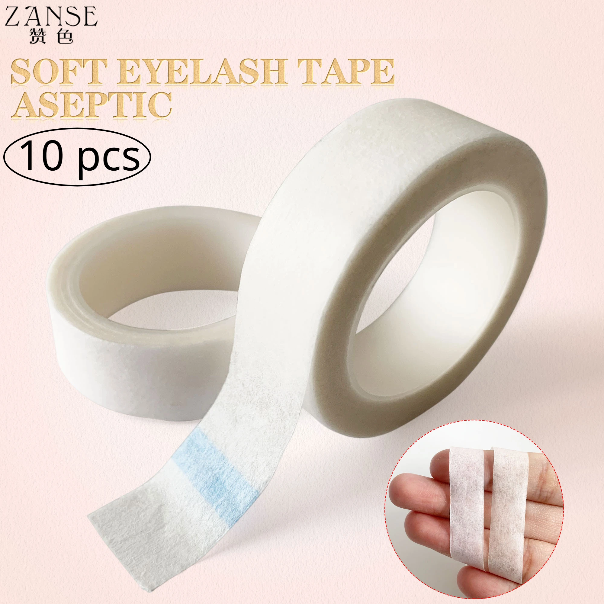 10 Rolls Eyelash Tape Wholesale 4.5M Eyelash Extension Paper Tape Breathable Non-woven Cloth Adhesive Patches Under Eye Pad