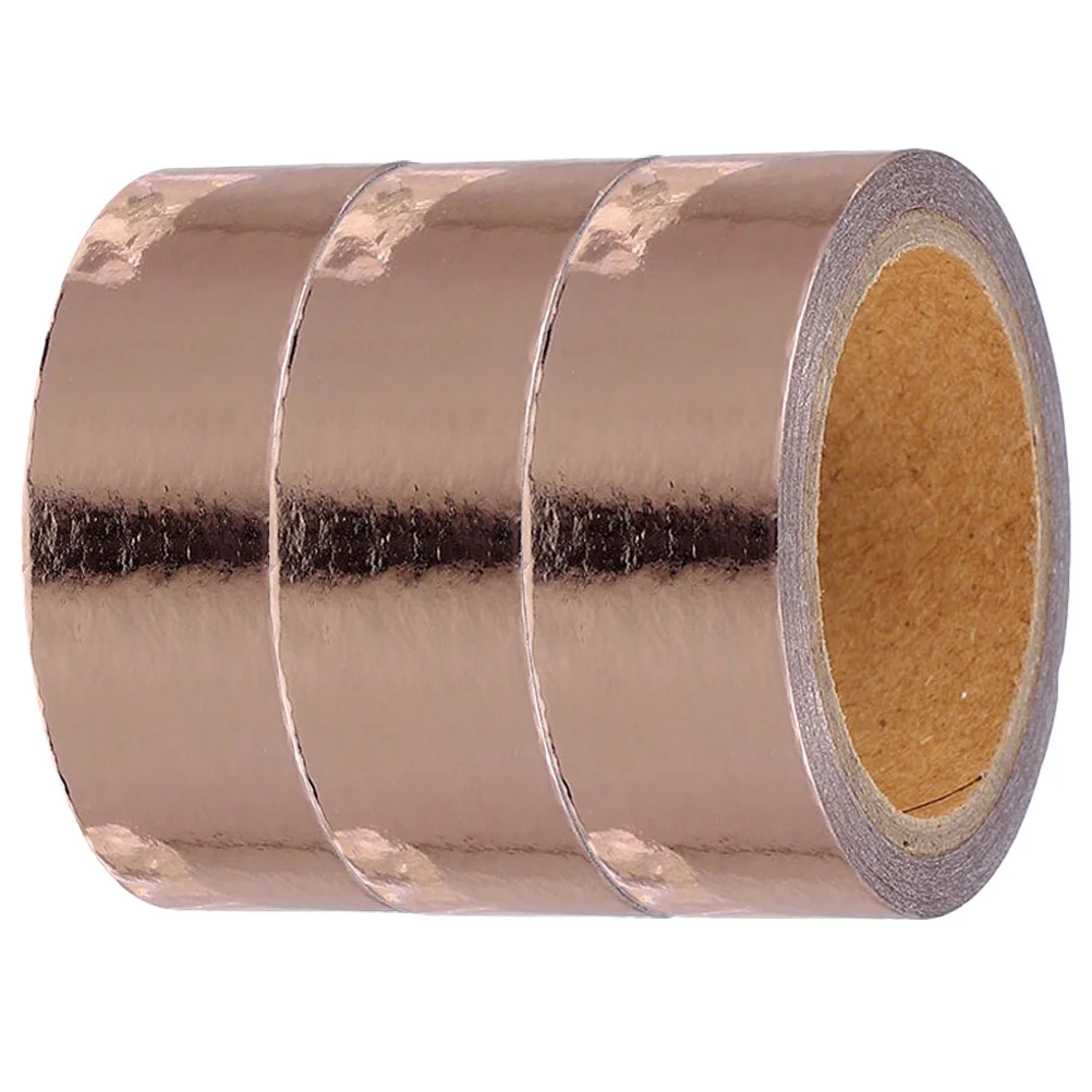 3 Rolls Scrapbook Tape Glue Foil Adhesive Decor Washi Sticker Japanese Paper Kawaii