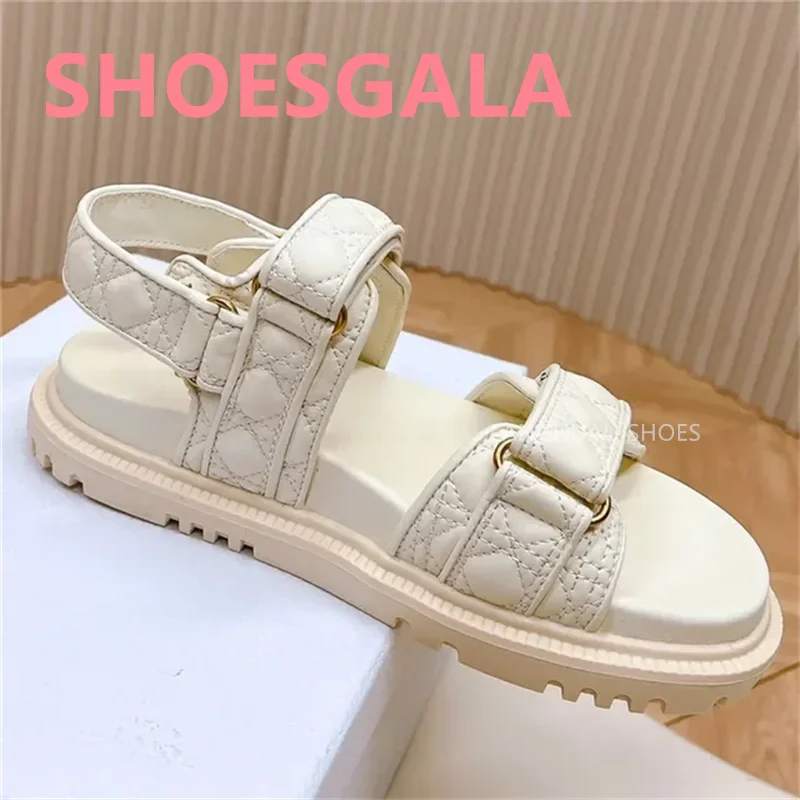 Women's High-quality Natural Leather Thick Soled Open Toe Women's Sandals 2024 Fashion Trend Beach Shoes Women's Casual Shoes