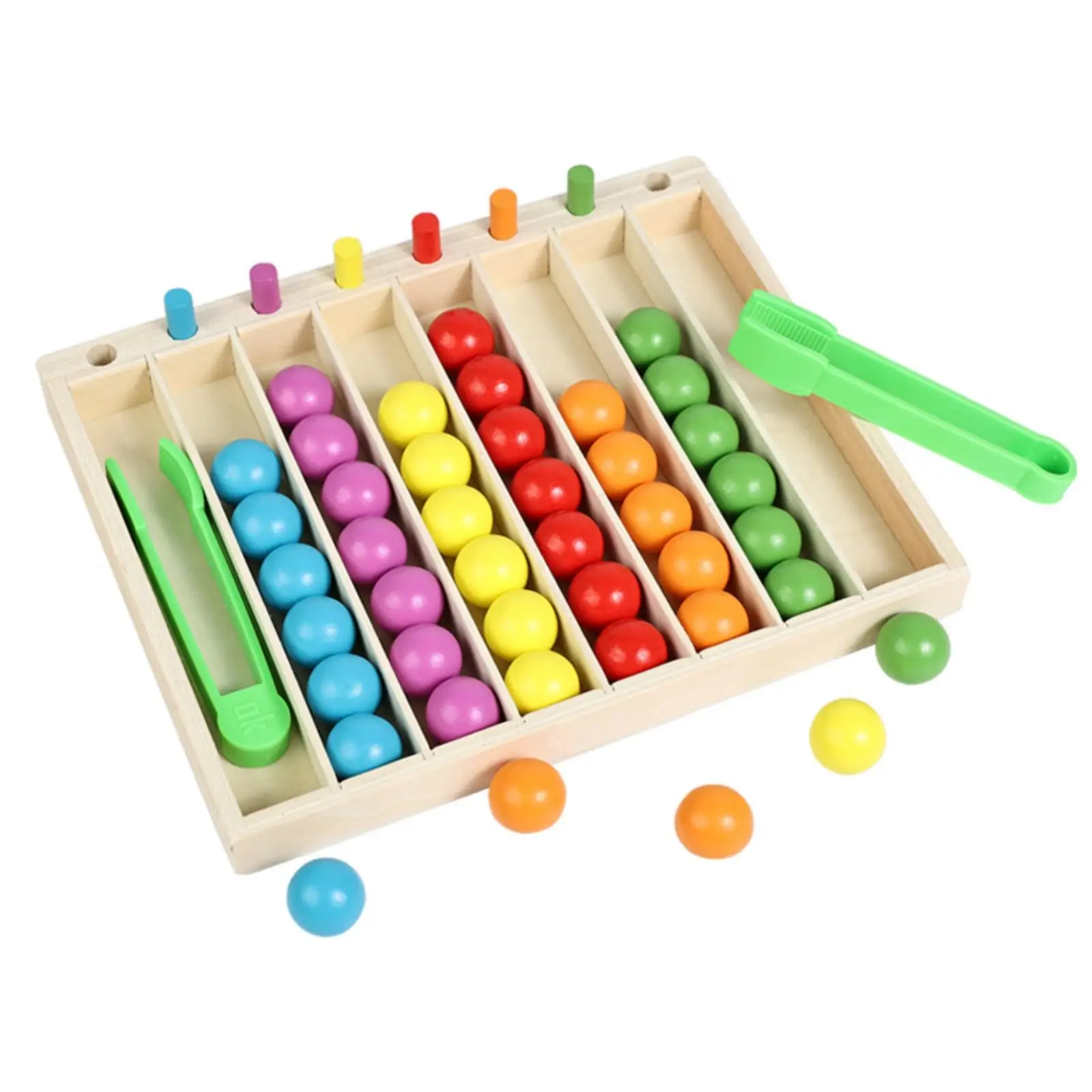 Kids Color Ball Sorting Board Wooden Puzzle Educational Toy for Hand Eye Coordination