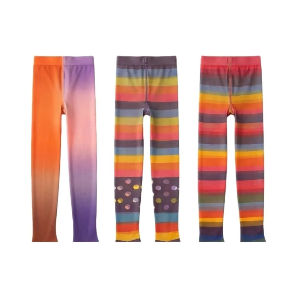 Sweet Seamless Rainbow Pantyhose Elastic Breathable Colorful Stripes Stockings Thin Leggings Gradient Color Tights Cosplay