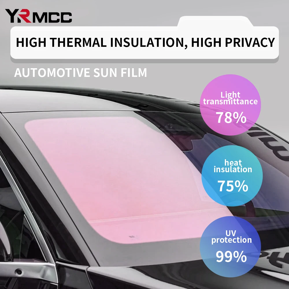 Car Windshield Solar Film 150cm Front Window Tint Adhesive Vinyl Wrap Sunshade Protector Dyeing Film for Car Heat Insulation Sun