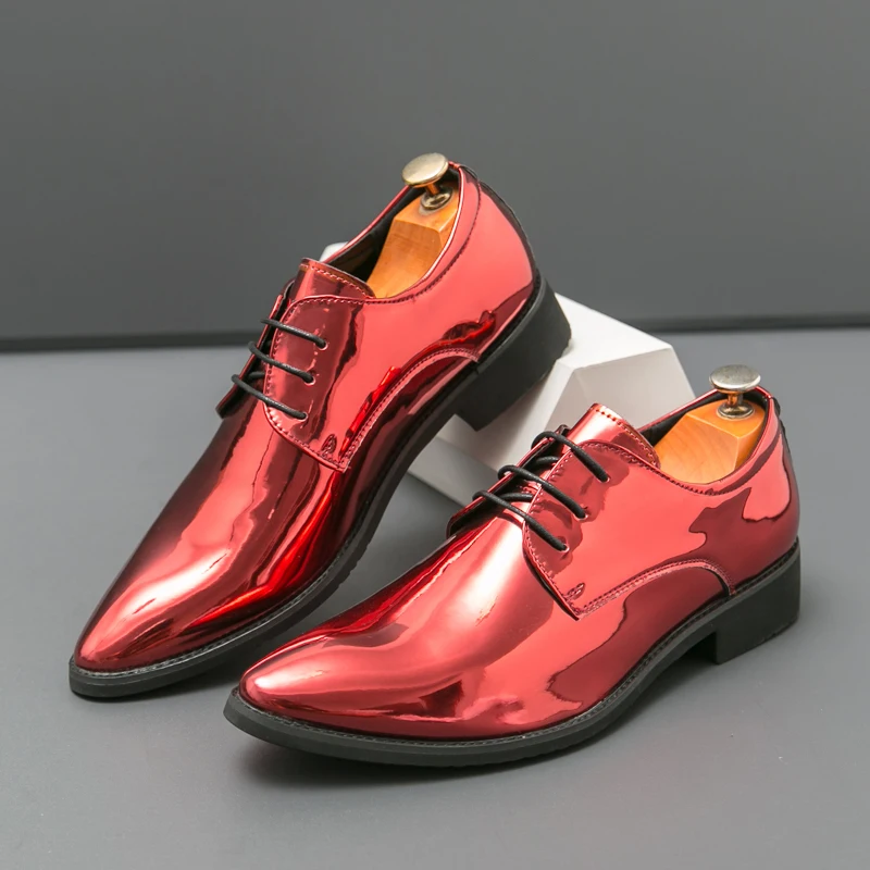 

New Men Business Formal Shoes Casual Lace-up Business Office Fashion Leather Shoes Designer Banquet Leather Shoes Men Size 38-46
