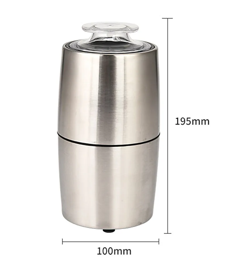 200W Electric Coffee Bean Grinder 304 Stainless Steel Spice Blender Grain Milling Machine Dry Herb Grinders