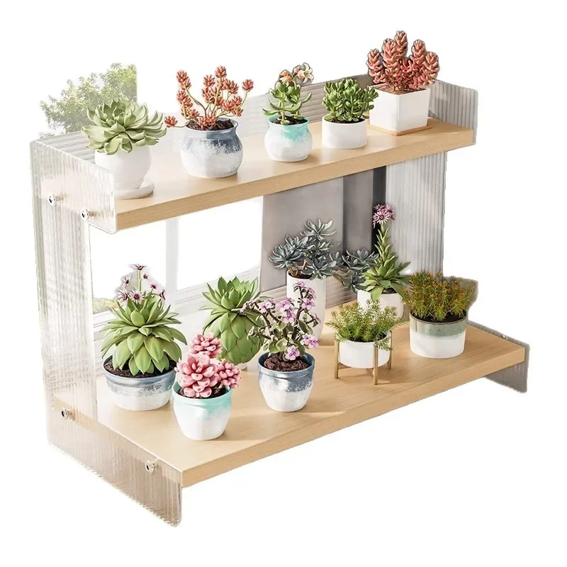 

bay window succulent flower rack floor-to-ceiling window sill shelf office desktop cup holder multi-layer ornament jewelry