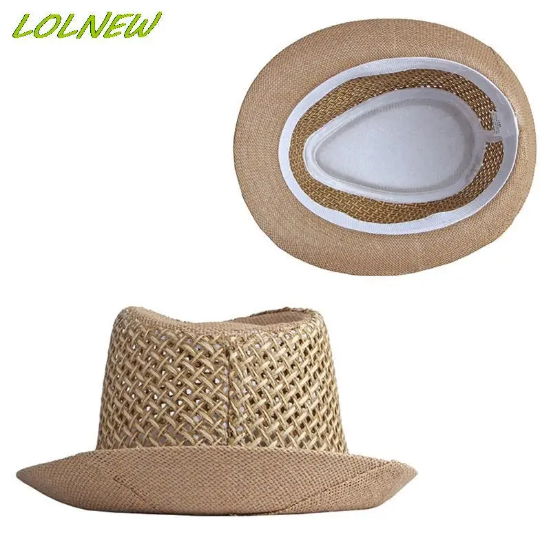 Straw Fedoras Hollow Top Jazz Hat Summer Bowler Sun Hats Cap Classic Version Hats Casual Beach Hat For Men Women