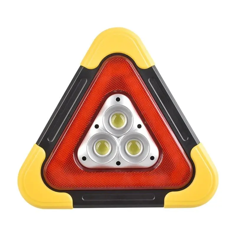 2-IN-1 Solar Emergency Triangular Roadside Warning Light Safety Emergency Breakdown Alarm lamp Portable Flashing light on hand