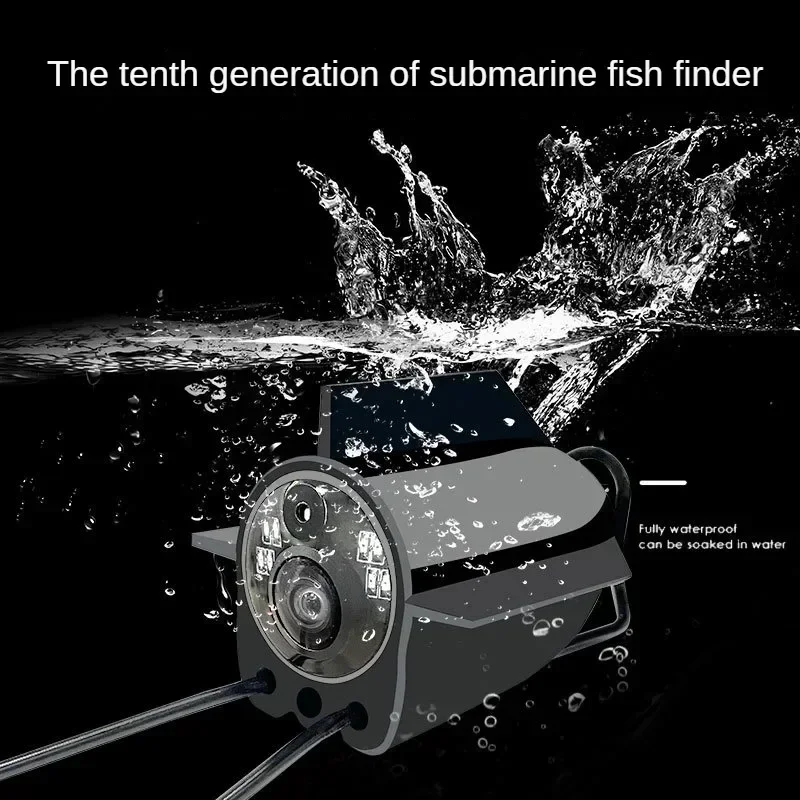 Fully Waterproof Fish Finder 4.3/5 Inch Night Vision Underwater Visual Camera Temperature and Depth Sensing HD Detection Device