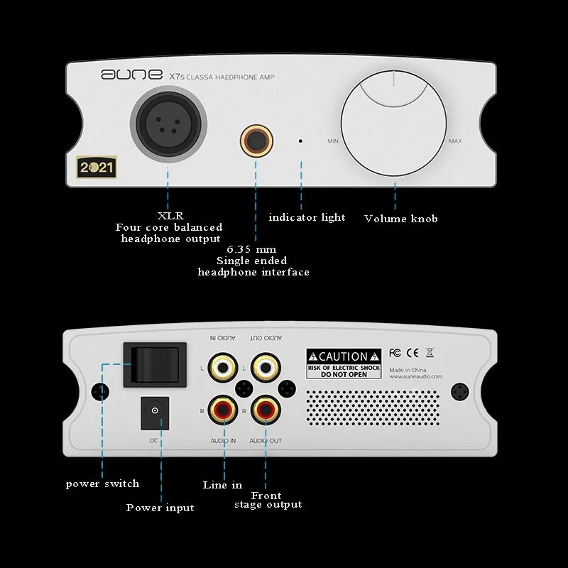 Aune X 7S Klasse-Een Hoofdtelefoonversterker Met Gebalanceerde Output 600 Ohm Gebalanceerde Hoofdtelefoonversterker