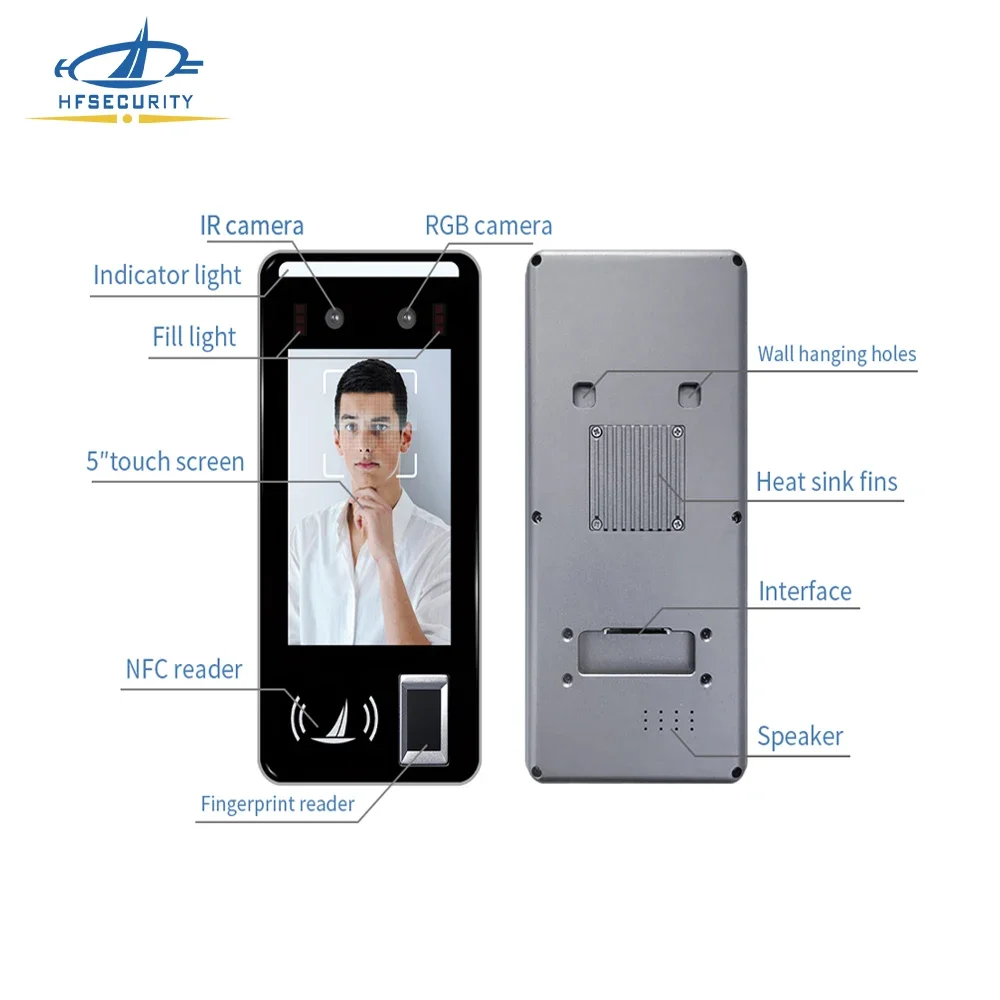 HFSecurity FR05 NFC Card Reader Elevator Wireless High Security 5 Inches Access Control Reader With Software