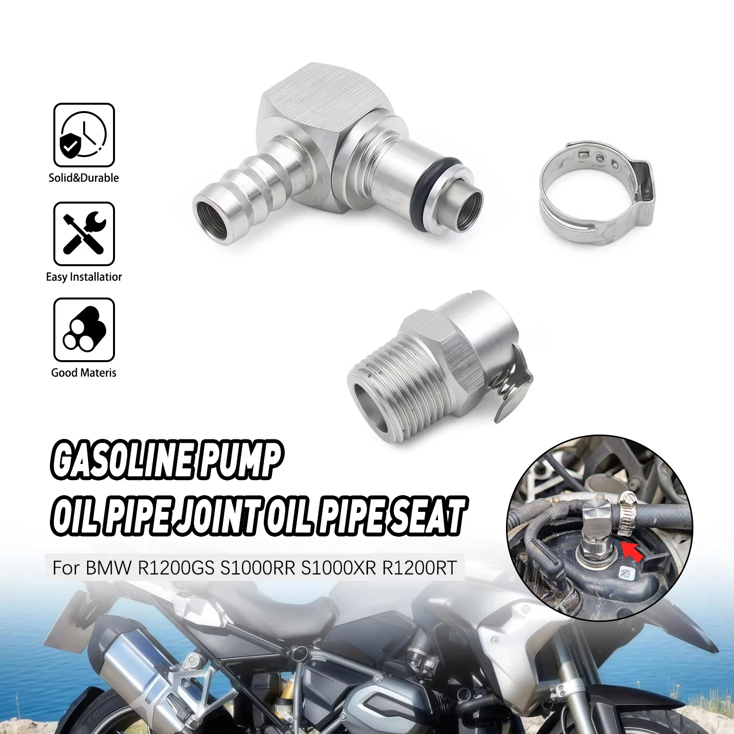 Conector metálico rápido para bomba de combustible de motocicleta, para BMW R1200GS ADV R1200RT S1000RR S1000XR K1200R K1300R K1600GTL HP4 Rninet